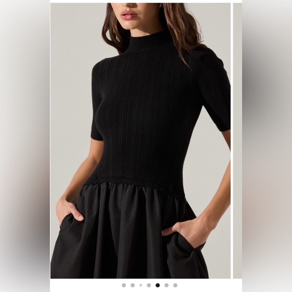 Elegant Black Midi Dress - Picture 5 of 6